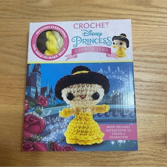 Disney Princess Crochet Book Kit NEW Craft Yarn Bell Beauty and the Beast - Picture 2 of 4